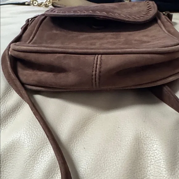 Claudio Ferrici Brown Suede Adjustable Strap Crossbody - Picture 8 of 8